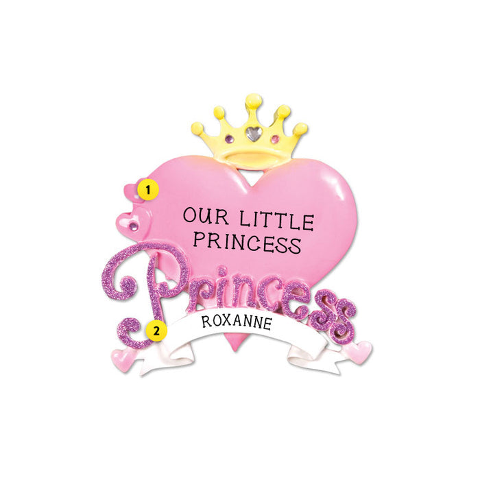 Princess Heart Crown Ornament for Christmas Tree