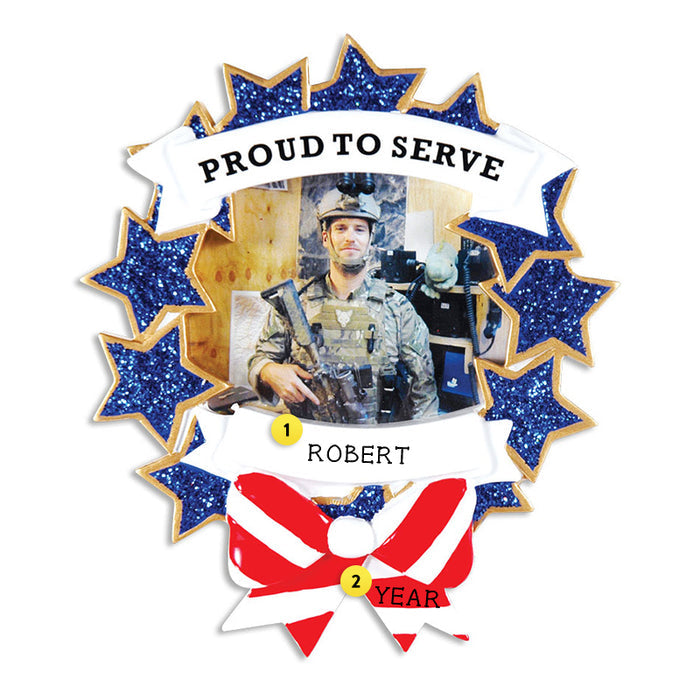 Proud to Serve Frame Ornament for Christmas Tree