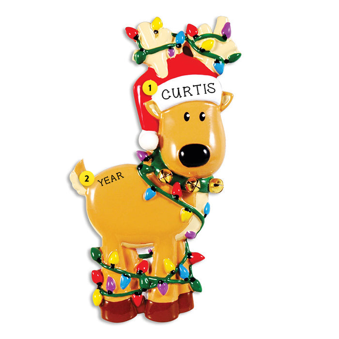 Reindeer with Lights Ornament for Christmas Tree