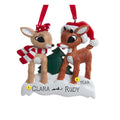Personalized Rudolph The Red Nose Reindeer® & Clarice Couple Ornament RU2224 Personalized 1 Names 2 Year