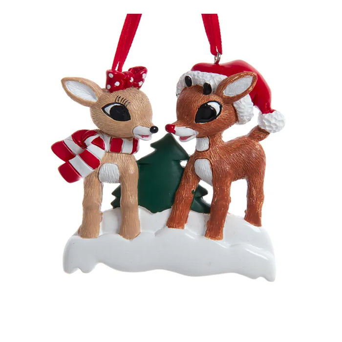 Personalized Rudolph The Red Nose Reindeer® & Clarice Couple Ornament RU2224