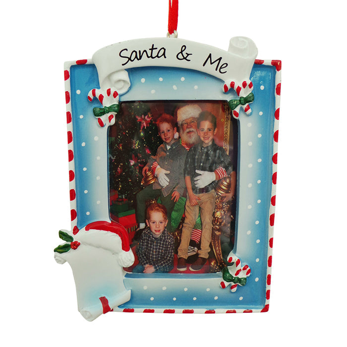 Santa and Me Frame Ornament for Christmas Tree