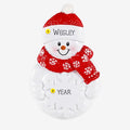 Personalized Snowman with Red Scarf Ornament