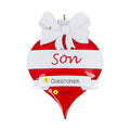 Personalized Son Flat Bulb Ornament
