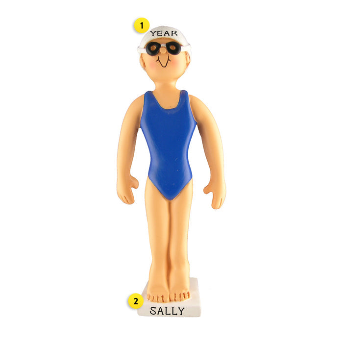 Swimmer Ornament - Female for Christmas Tree