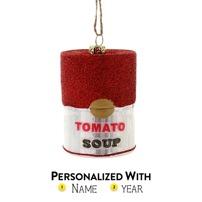 Glass Can of Tomato Soup Ornament