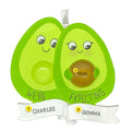 Personalized Pregnancy announcement  Couple ornament with the words We're Expecting and mom holding an avocado pit