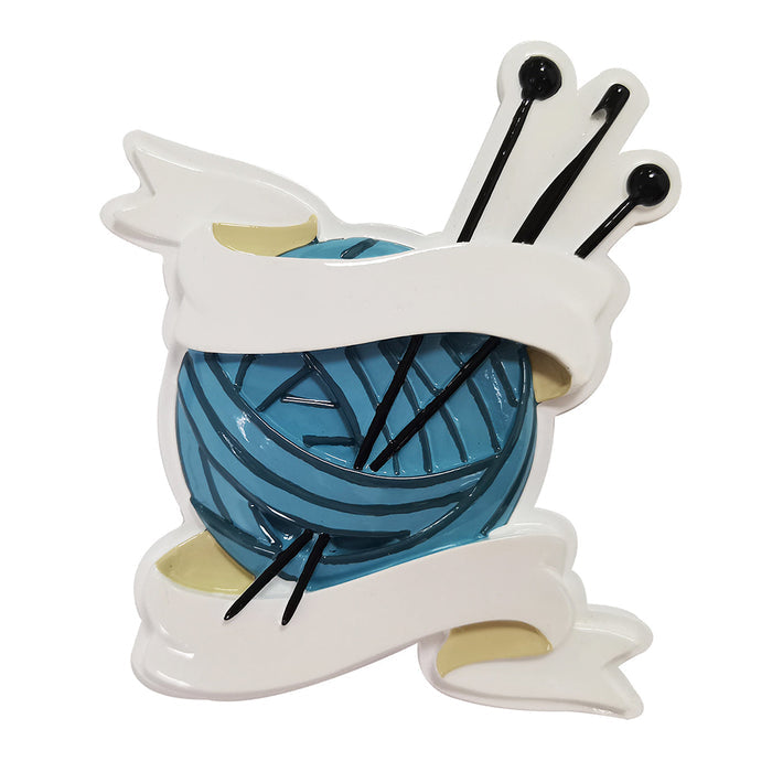 Personalized Yarn and Knitting Needle Ornament