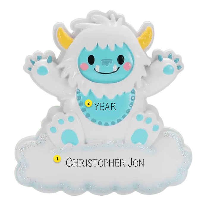 Personalized Yeti Blue Ornament for your tree
