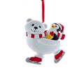 Polar Bear Ice Skating Ornament with Penguin