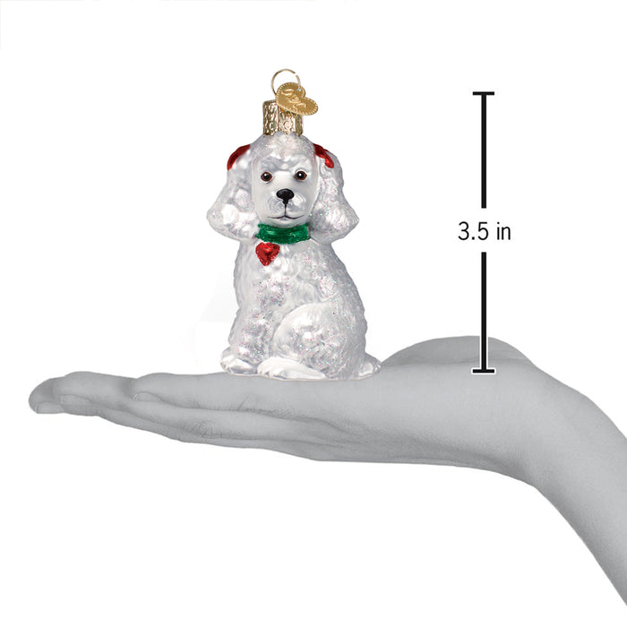 size of white poodle ornament