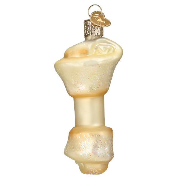 Glass Rawhide Bone Christmas tree ornament