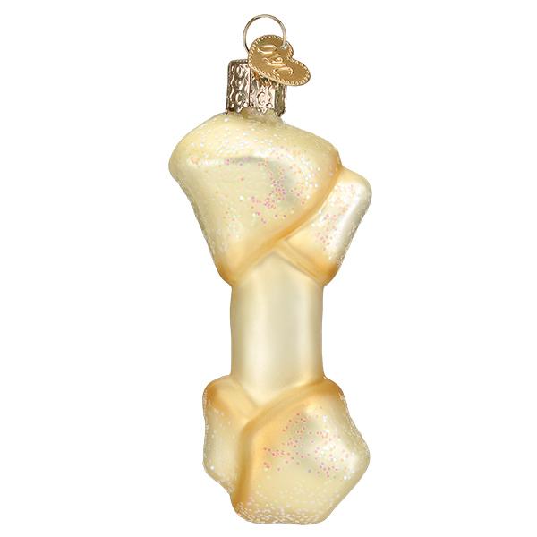 Glass Rawhide Bone Christmas tree ornament