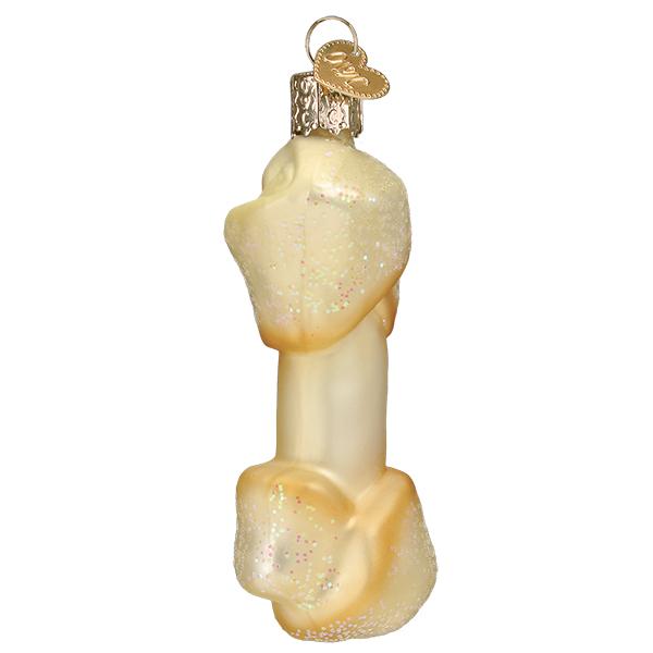 Glass Rawhide Bone Christmas tree ornament
