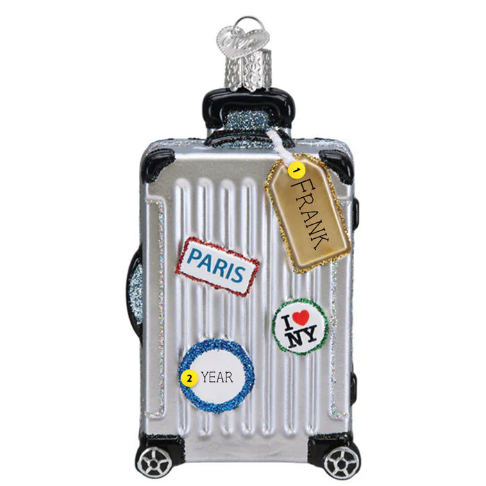 Rolling Suitcase Ornament - Old World Christmas