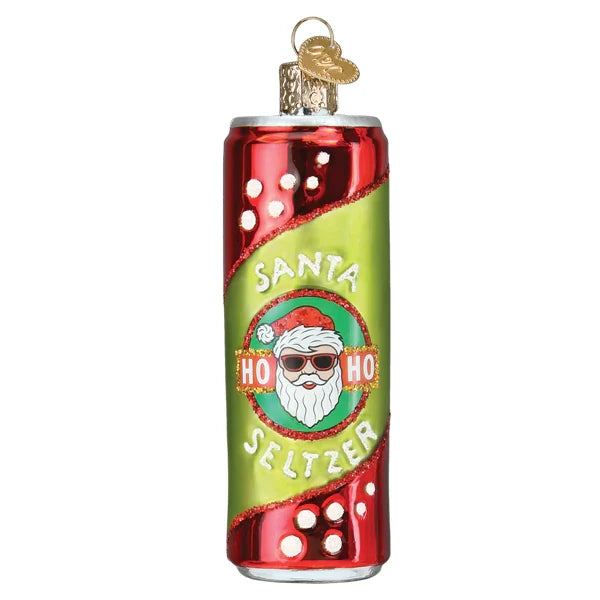 Santa Seltzer Ornament - Old World Christmas Front