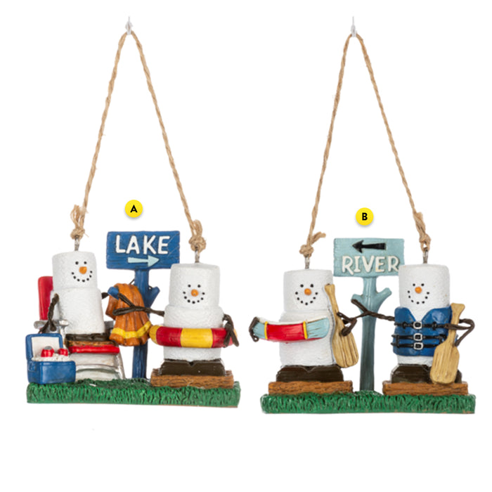 Smores Camping Ornament Assortment MX194616 with letters