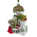 Snowman Glass Mistletoe