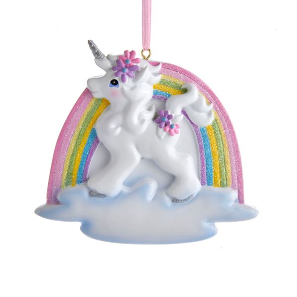 Unicorn and Rainbow Christmas Tree Ornament