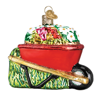 Old World Christmas Glass Wheelbarrow Ornament
