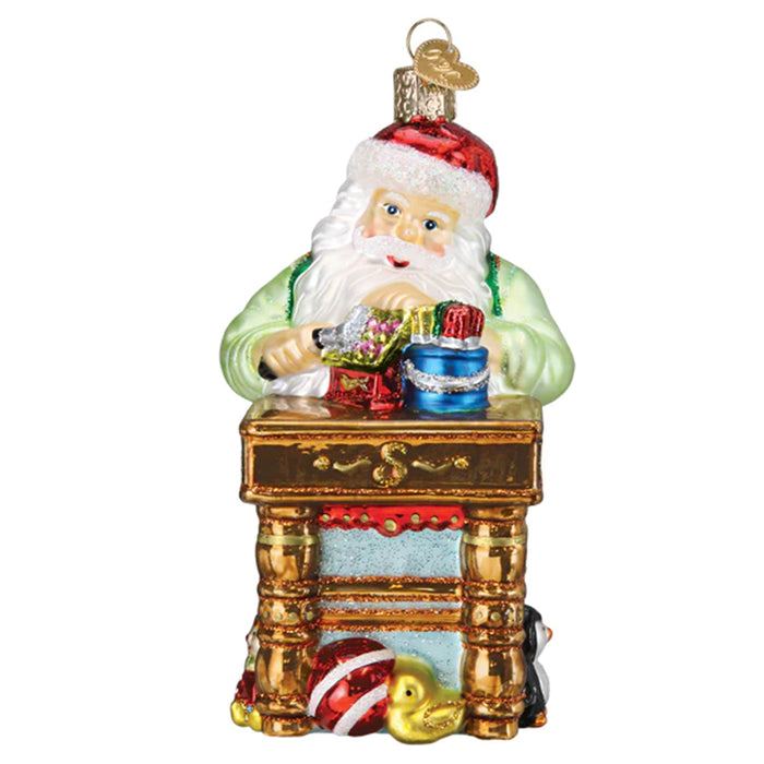 Workshop Santa Ornament - Old World Christmas 40346